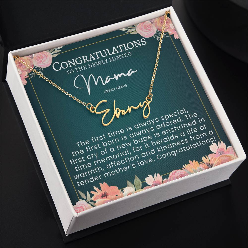 Mama Tiny Name Necklace - Personalized Handwriting Style Jewelry AJ46 - Urban Nexus Store