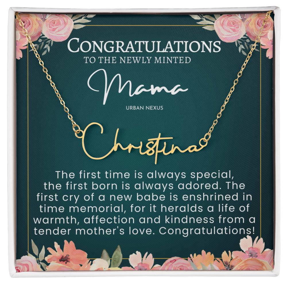 Mama Tiny Name Necklace - Personalized Handwriting Style Jewelry AJ46 - Urban Nexus Store