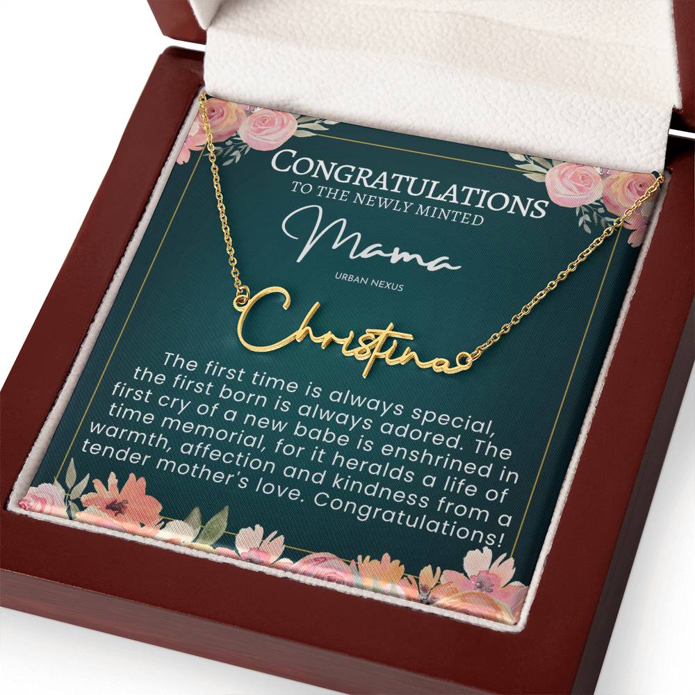 Mama Tiny Name Necklace - Personalized Handwriting Style Jewelry AJ46 - Urban Nexus Store