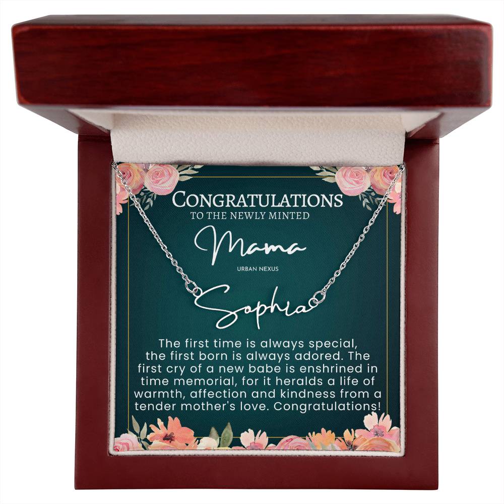 Mama Tiny Name Necklace - Personalized Handwriting Style Jewelry AJ46 - Urban Nexus Store