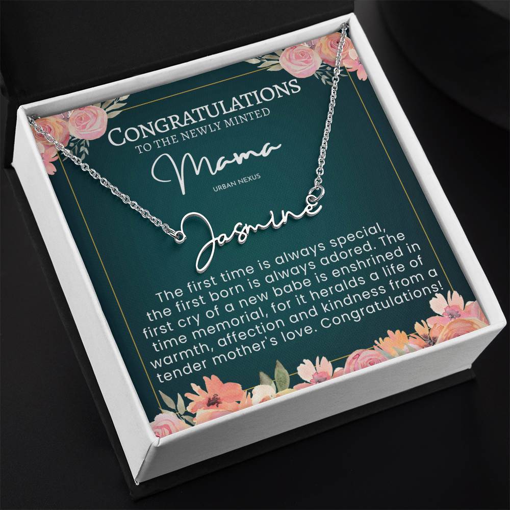 Mama Tiny Name Necklace - Personalized Handwriting Style Jewelry AJ46 - Urban Nexus Store