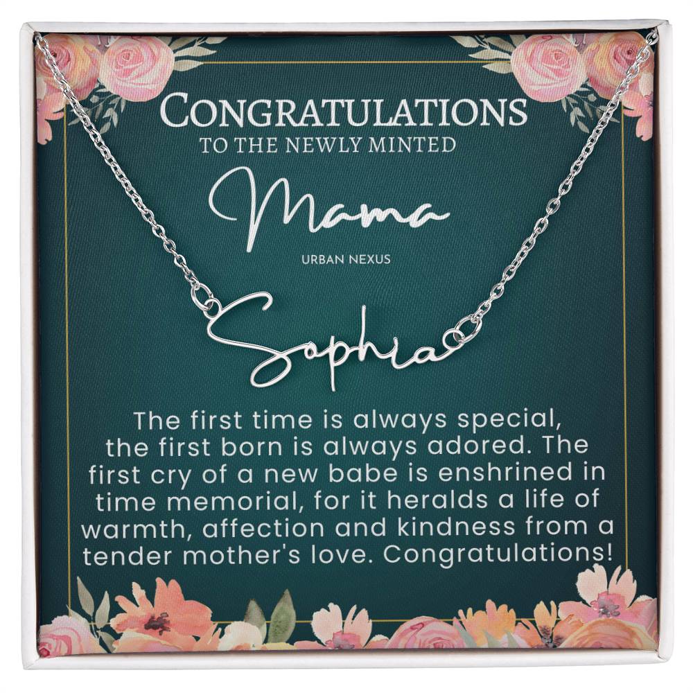 Mama Tiny Name Necklace - Personalized Handwriting Style Jewelry AJ46 - Urban Nexus Store