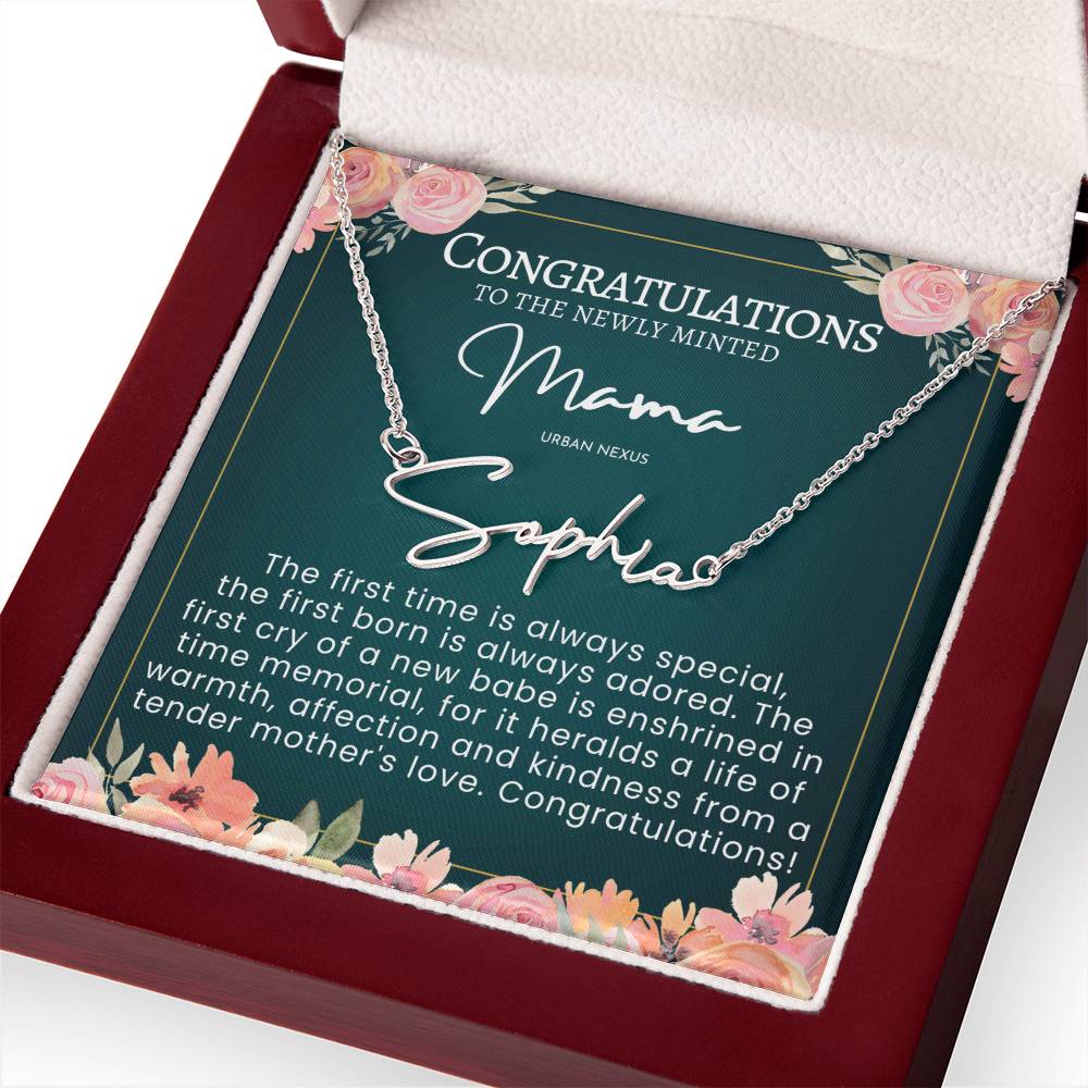 Mama Tiny Name Necklace - Personalized Handwriting Style Jewelry AJ46 - Urban Nexus Store