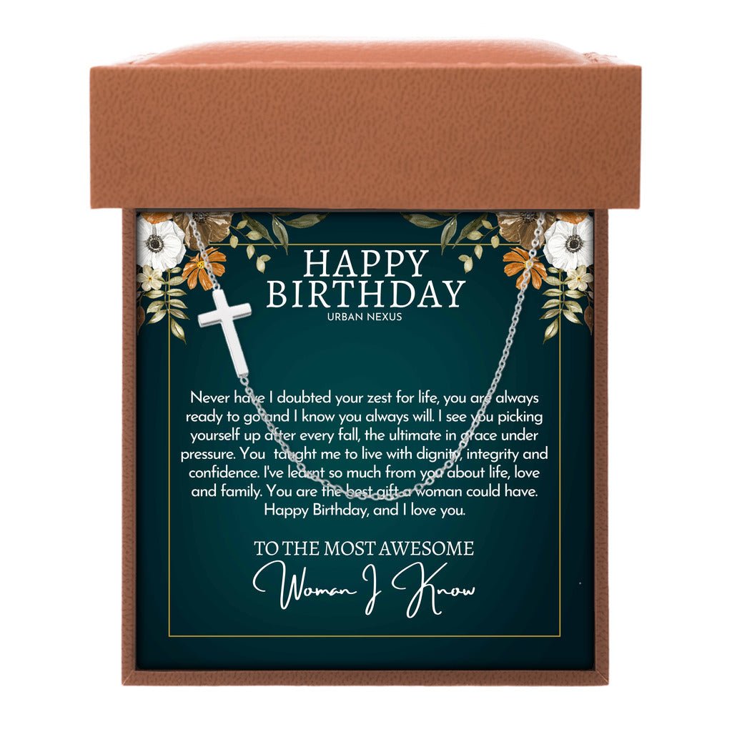 18K Gold Cross Pendant Necklace for Women AM22 | Christian Birthday Gift for Her - Urban Nexus Store