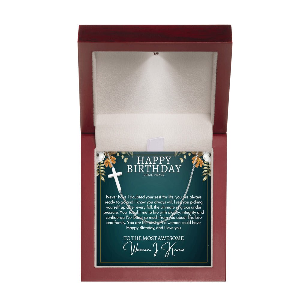 18K Gold Cross Pendant Necklace for Women AM22 | Christian Birthday Gift for Her - Urban Nexus Store