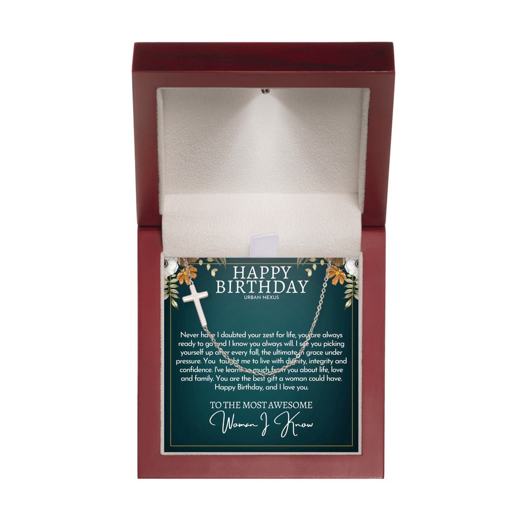 18K Gold Cross Pendant Necklace for Women AM22 | Christian Birthday Gift for Her - Urban Nexus Store