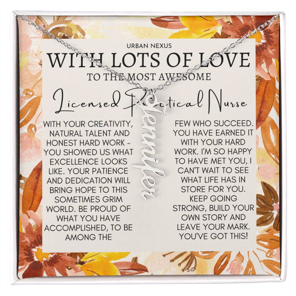 Dangle Heart Necklace - Licensed Practical Nurse LPN Gift for Her AR20 - Urban Nexus Store