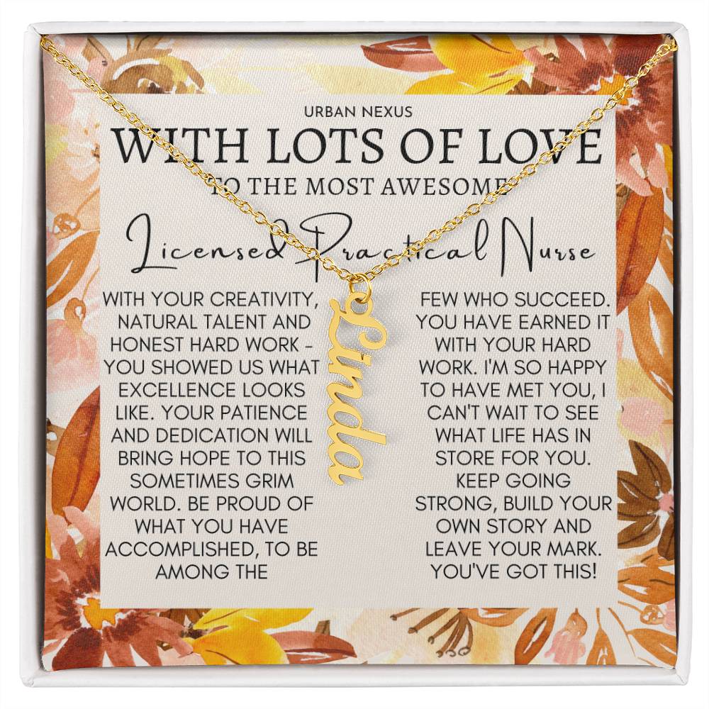 Dangle Heart Necklace - Licensed Practical Nurse LPN Gift for Her AR20 - Urban Nexus Store