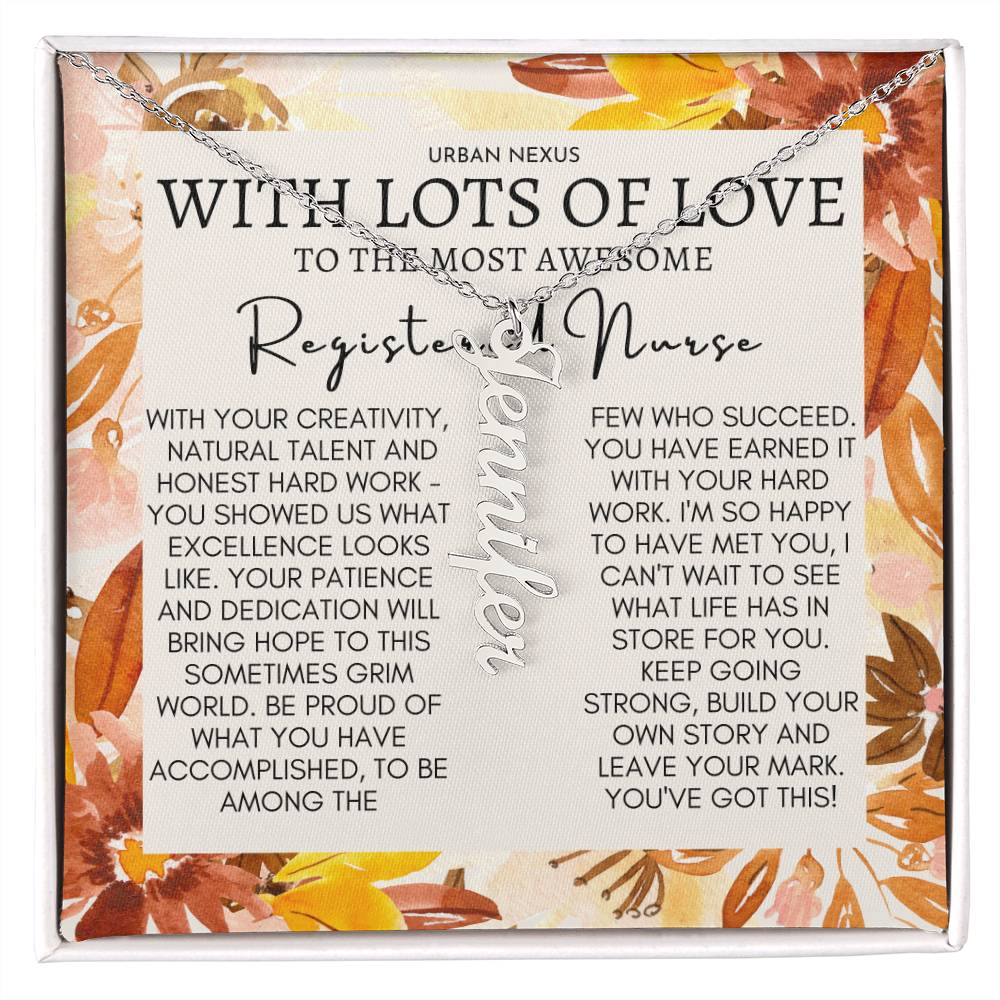 Dangle Heart Necklace - Registered Nurse RN Gift for Her AR16 - Urban Nexus Store