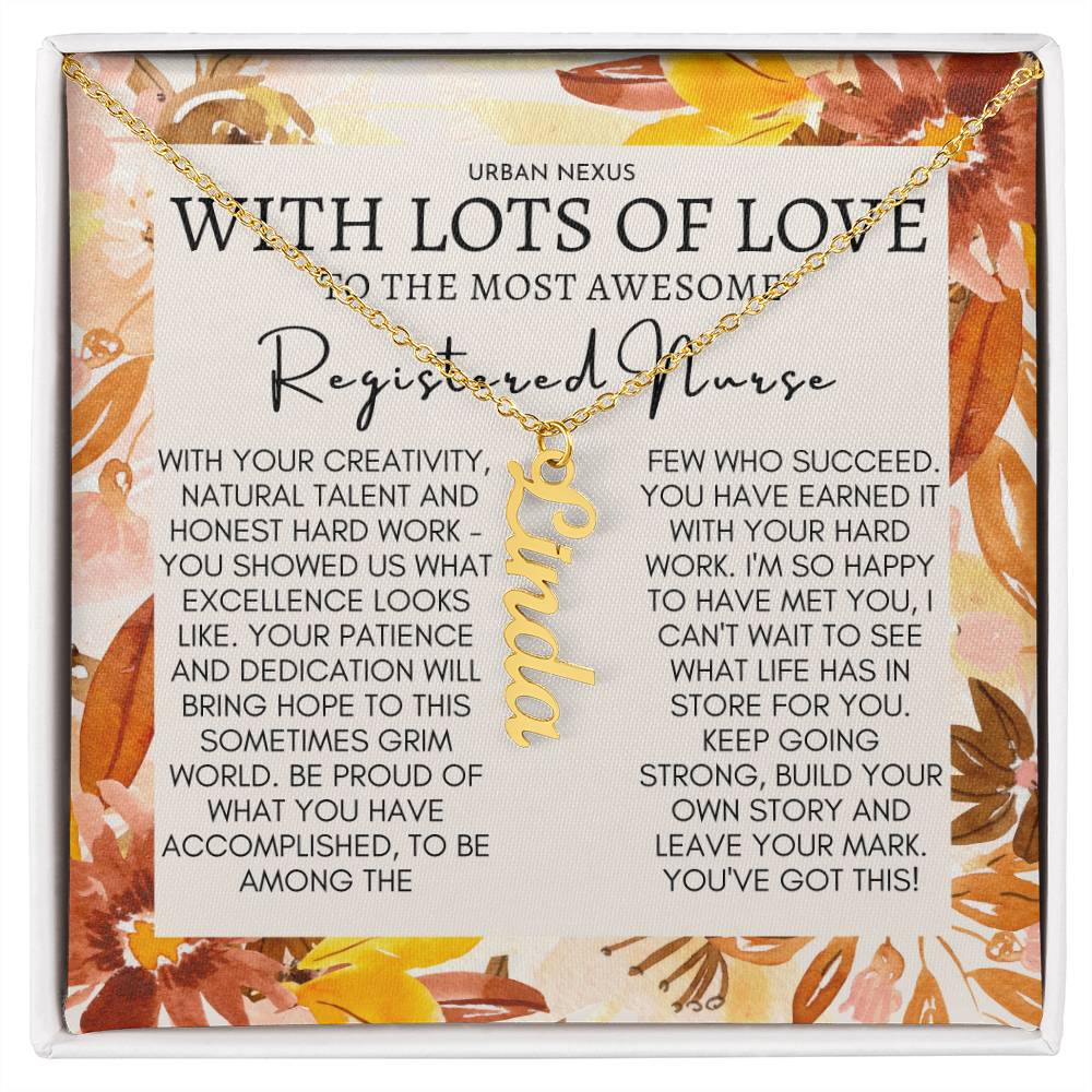 Dangle Heart Necklace - Registered Nurse RN Gift for Her AR16 - Urban Nexus Store