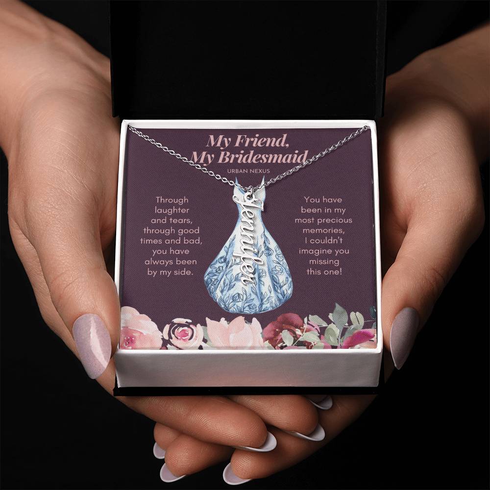 Dangle Name Necklace - Bridesmaid Proposal Box | My Friend, My Bridesmaid AS7 - Urban Nexus Store