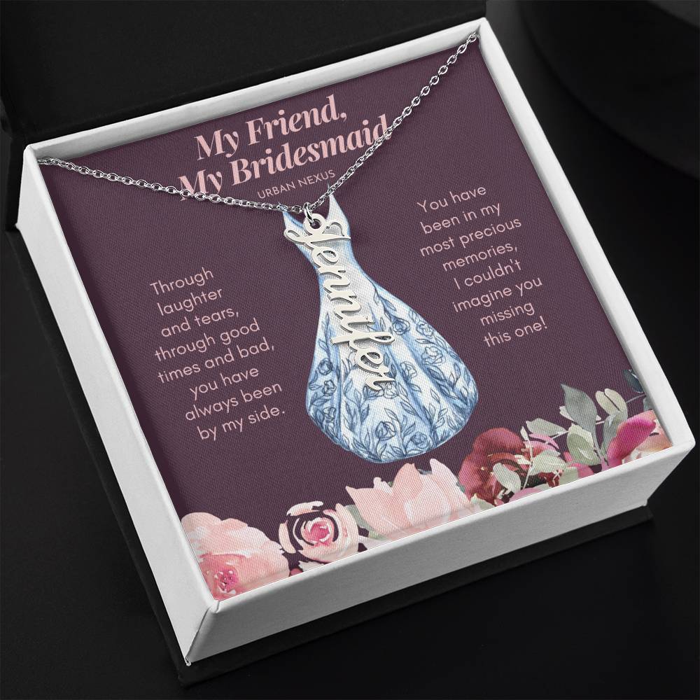 Dangle Name Necklace - Bridesmaid Proposal Box | My Friend, My Bridesmaid AS7 - Urban Nexus Store