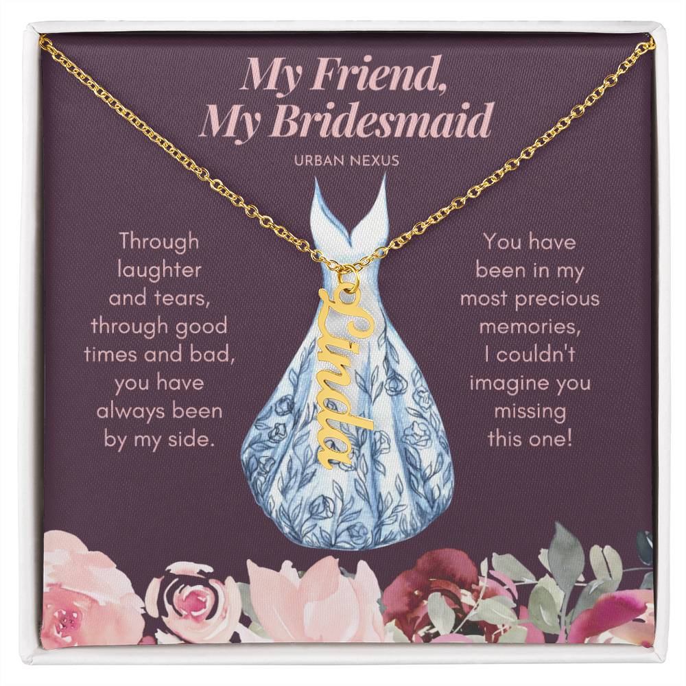Dangle Name Necklace - Bridesmaid Proposal Box | My Friend, My Bridesmaid AS7 - Urban Nexus Store