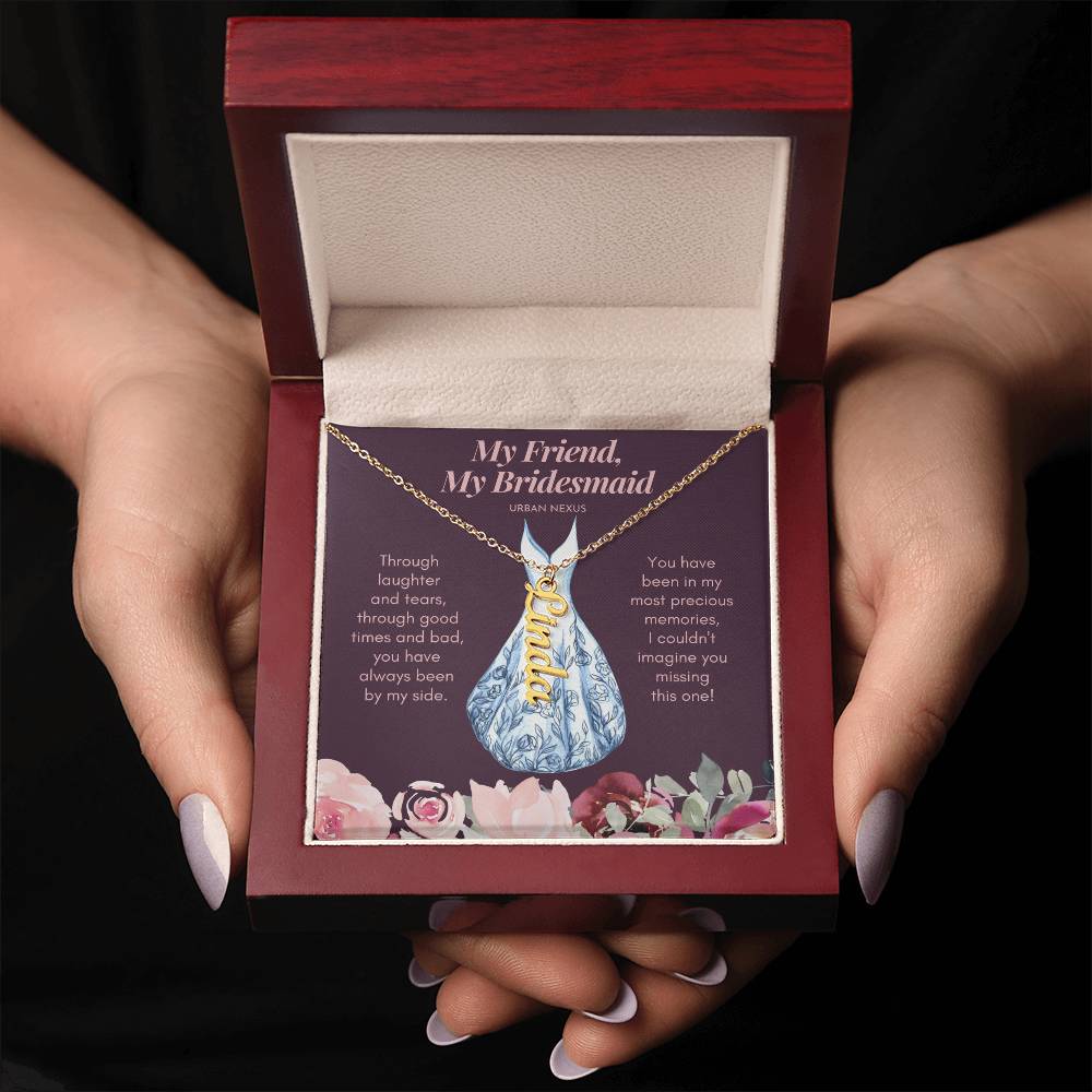 Dangle Name Necklace - Bridesmaid Proposal Box | My Friend, My Bridesmaid AS7 - Urban Nexus Store