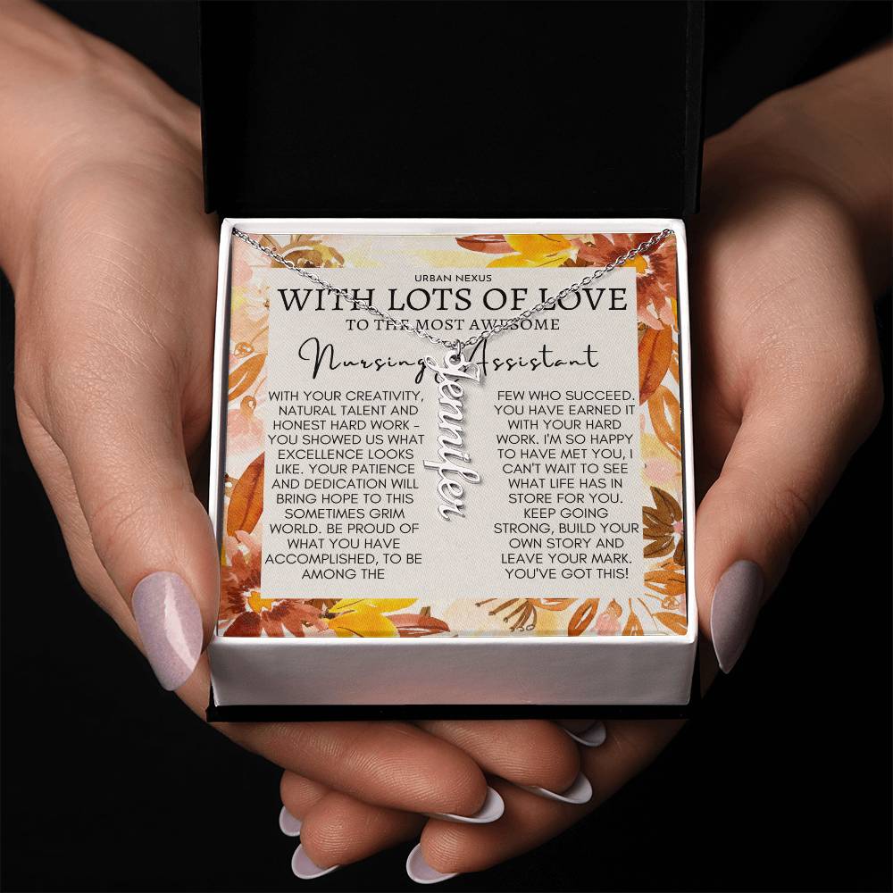 Dangle Name Necklace - Certified Nursing Assistant CNA Gift for Her AR19 - Urban Nexus Store