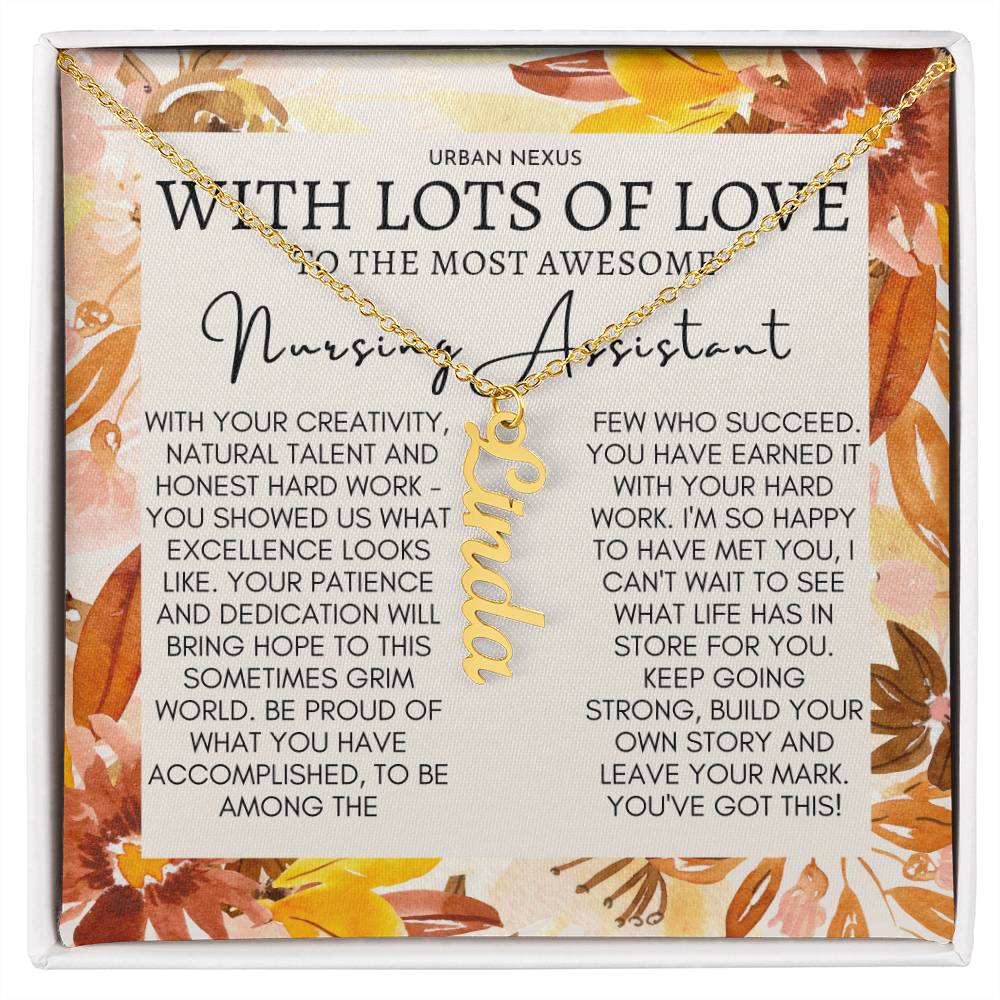 Dangle Name Necklace - Certified Nursing Assistant CNA Gift for Her AR19 - Urban Nexus Store