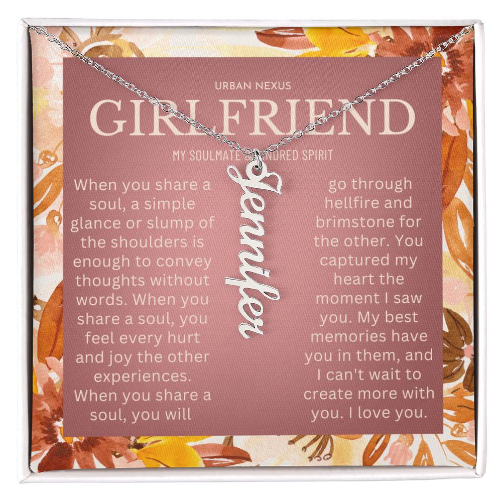 Dangle Name Necklace for Girlfriend 1 Year Dating Anniversary AT11 - Urban Nexus Store