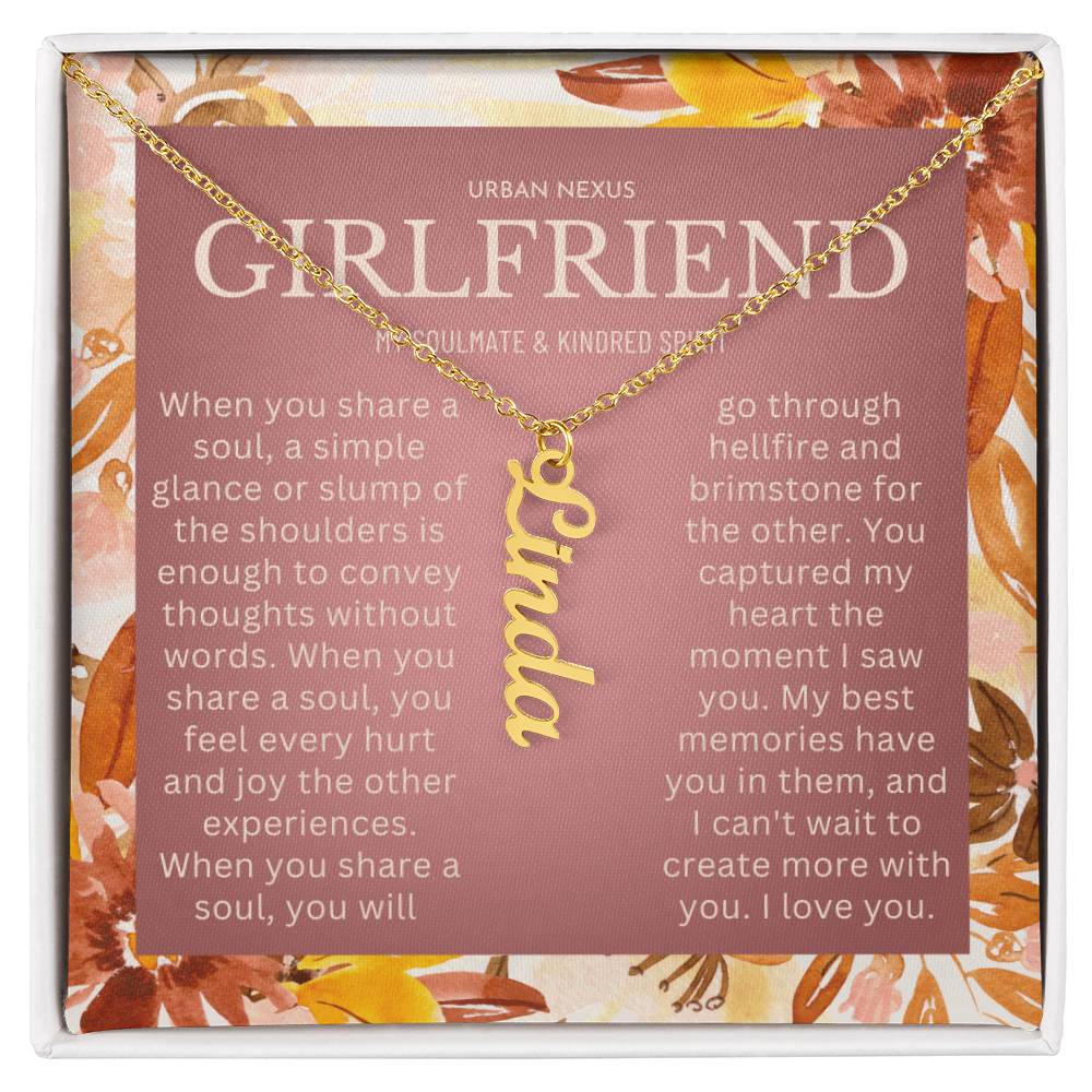 Dangle Name Necklace for Girlfriend 1 Year Dating Anniversary AT11 - Urban Nexus Store