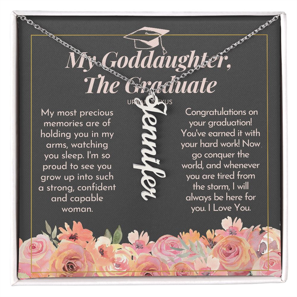 Dangle Name Necklace Goddaughter Graduation Gift AO70 - Urban Nexus Store