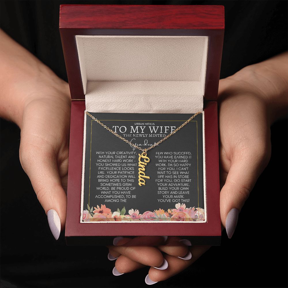 Dangle Name Necklace Graduation Gift For Wife | Convocation Gifts For Her Sa1 - Urban Nexus Store