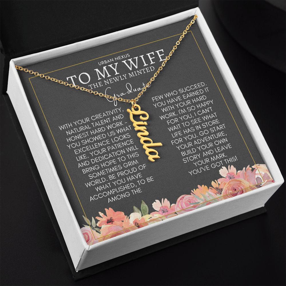 Dangle Name Necklace Graduation Gift For Wife | Convocation Gifts For Her Sa1 - Urban Nexus Store