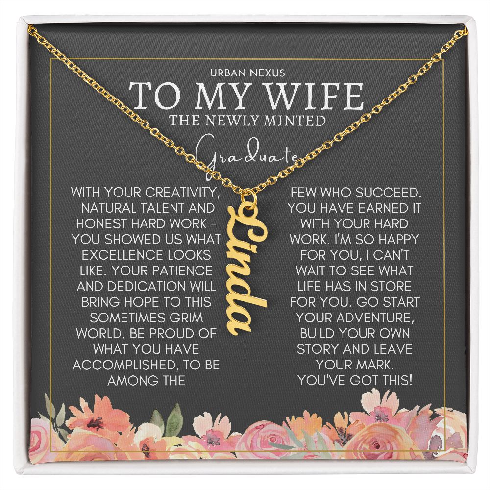 Dangle Name Necklace Graduation Gift For Wife | Convocation Gifts For Her Sa1 - Urban Nexus Store