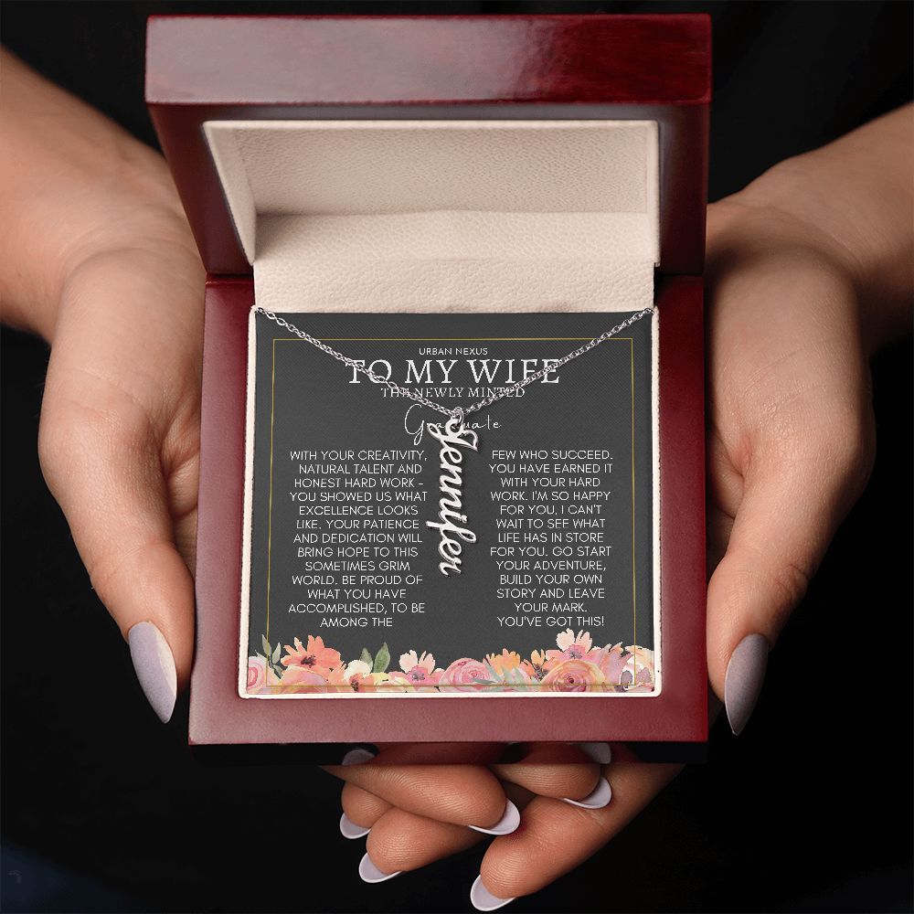 Dangle Name Necklace Graduation Gift For Wife | Convocation Gifts For Her Sa1 - Urban Nexus Store