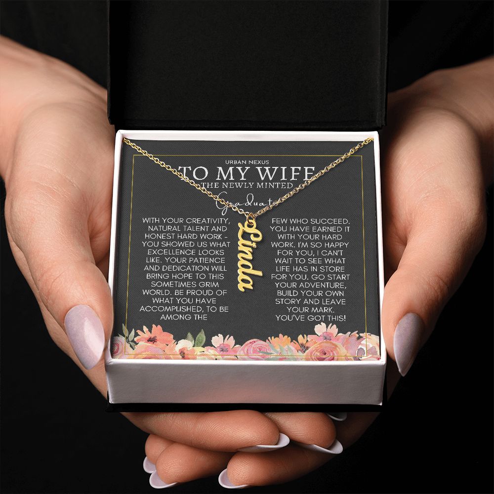 Dangle Name Necklace Graduation Gift For Wife | Convocation Gifts For Her Sa1 - Urban Nexus Store