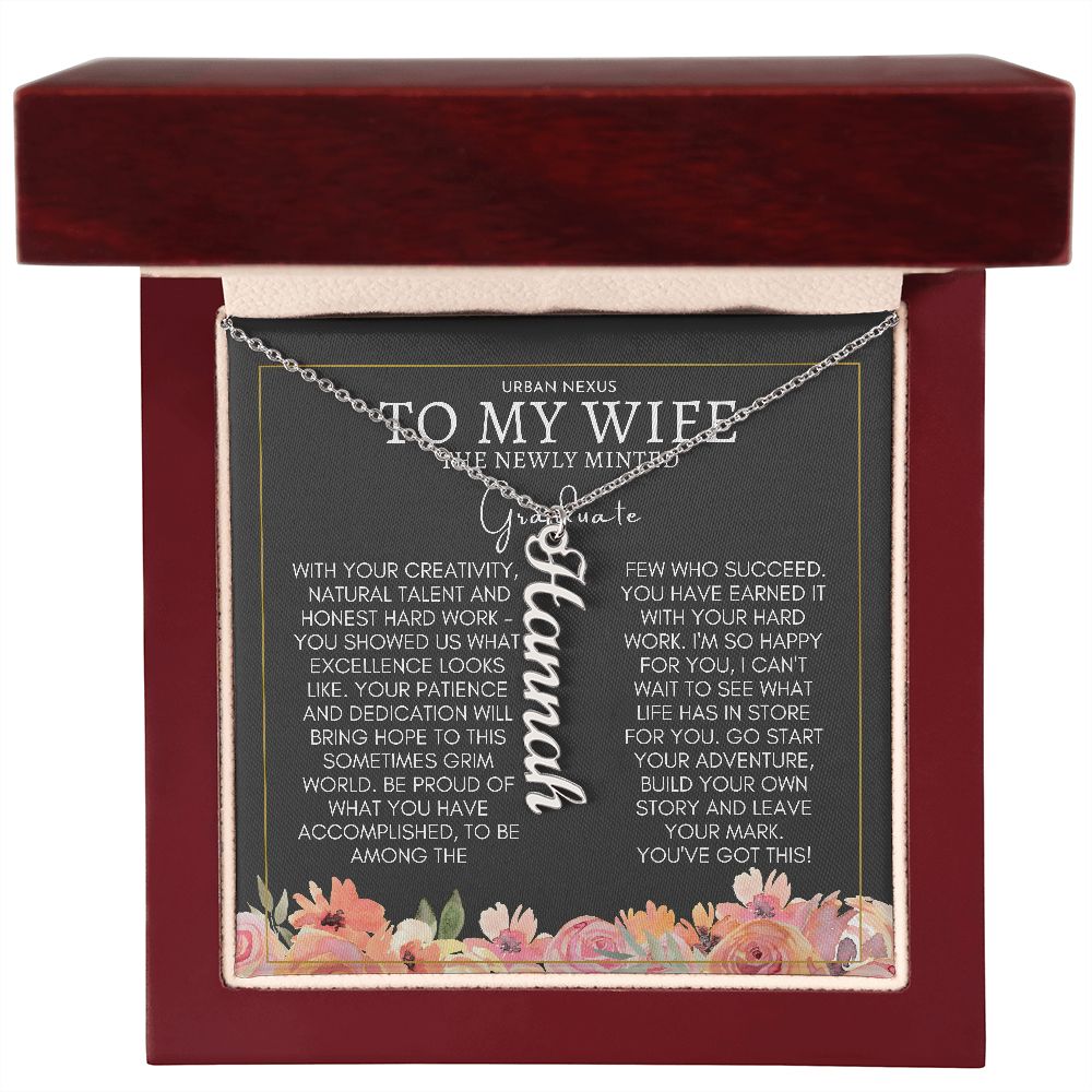 Dangle Name Necklace Graduation Gift For Wife | Convocation Gifts For Her Sa1 - Urban Nexus Store