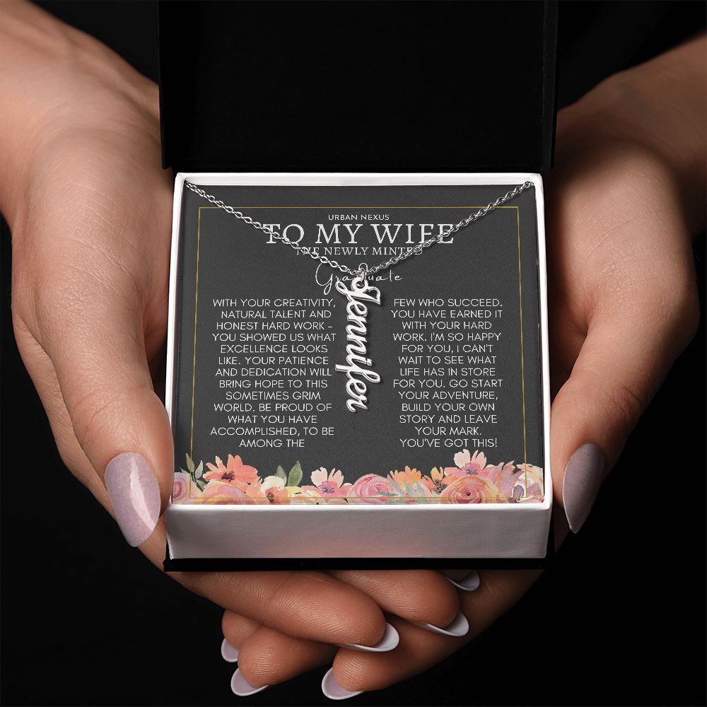 Dangle Name Necklace Graduation Gift For Wife | Convocation Gifts For Her Sa1 - Urban Nexus Store