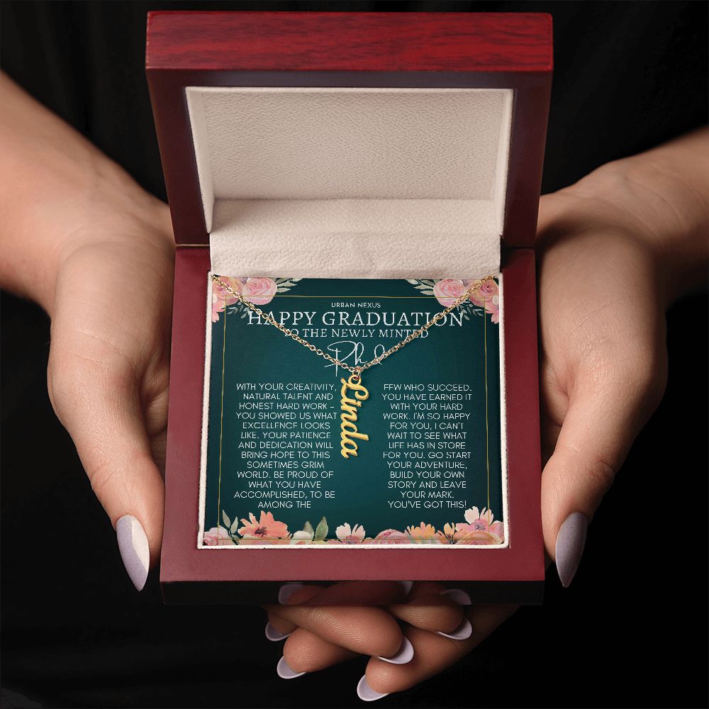 Dangle Name Necklace PHD Graduation Gift For Her AO71 - Urban Nexus Store