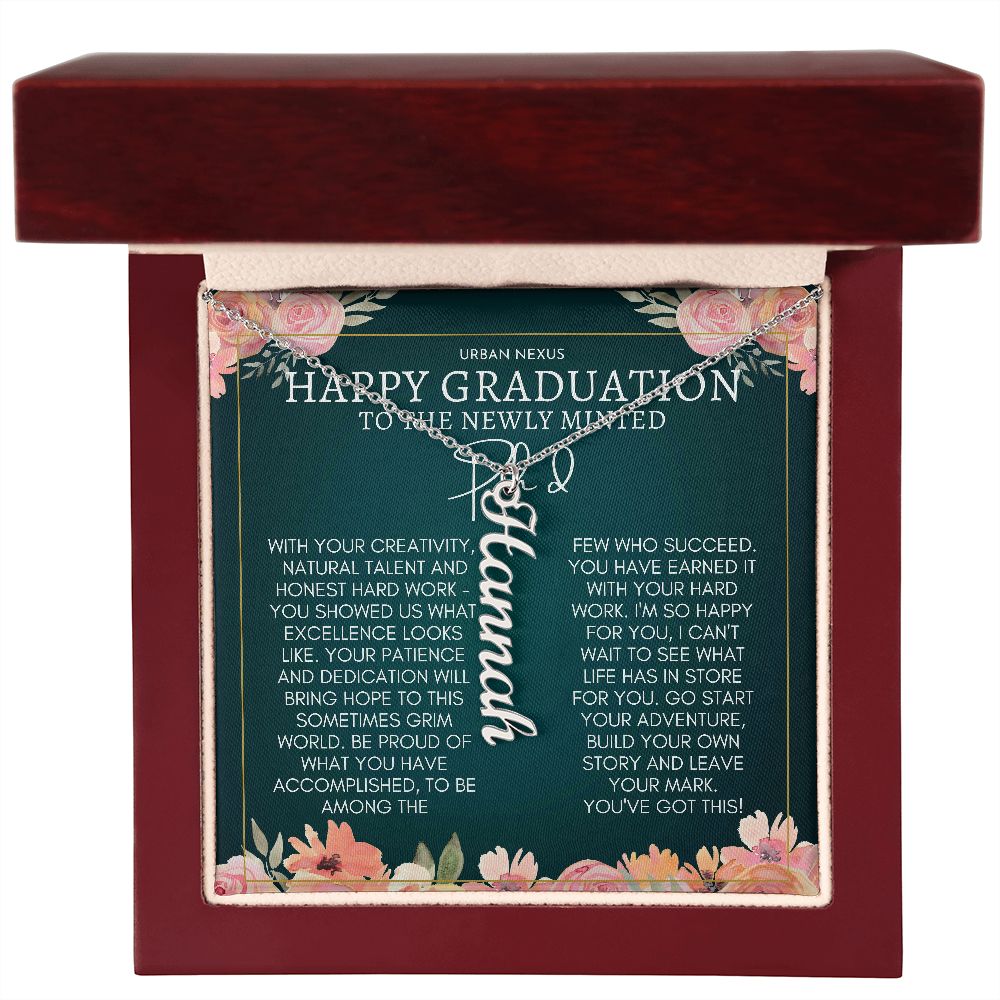 Dangle Name Necklace PHD Graduation Gift For Her AO71 - Urban Nexus Store