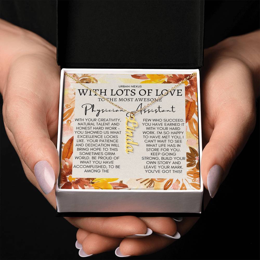 Dangle Name Necklace - Physician Assistant PA Medical Gift for Her AR18 - Urban Nexus Store