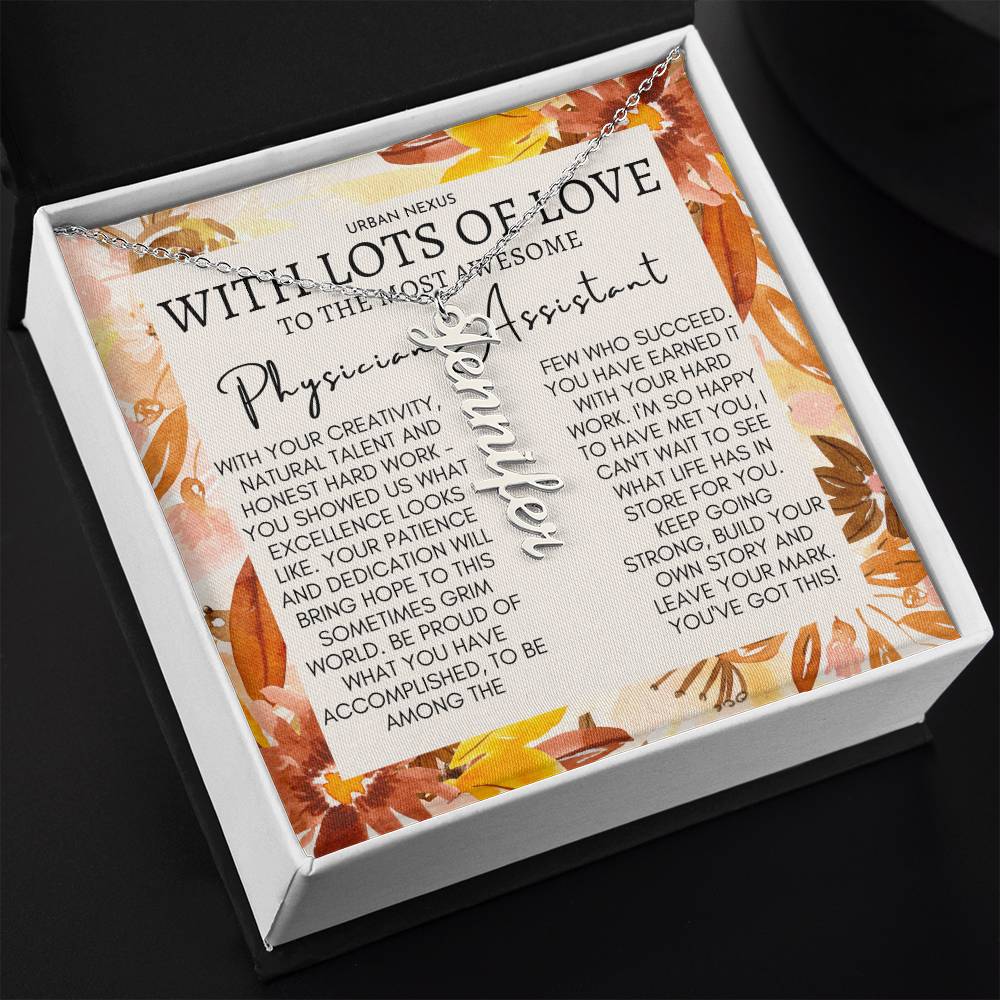 Dangle Name Necklace - Physician Assistant PA Medical Gift for Her AR18 - Urban Nexus Store