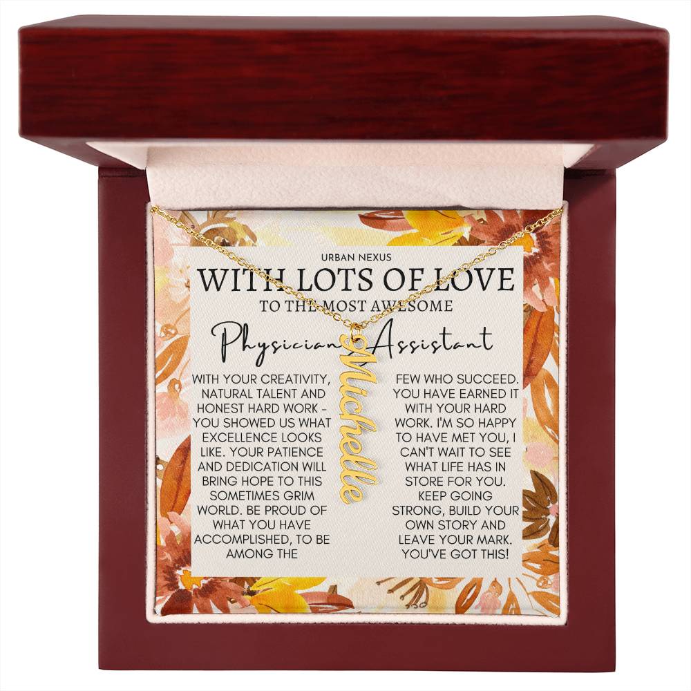 Dangle Name Necklace - Physician Assistant PA Medical Gift for Her AR18 - Urban Nexus Store