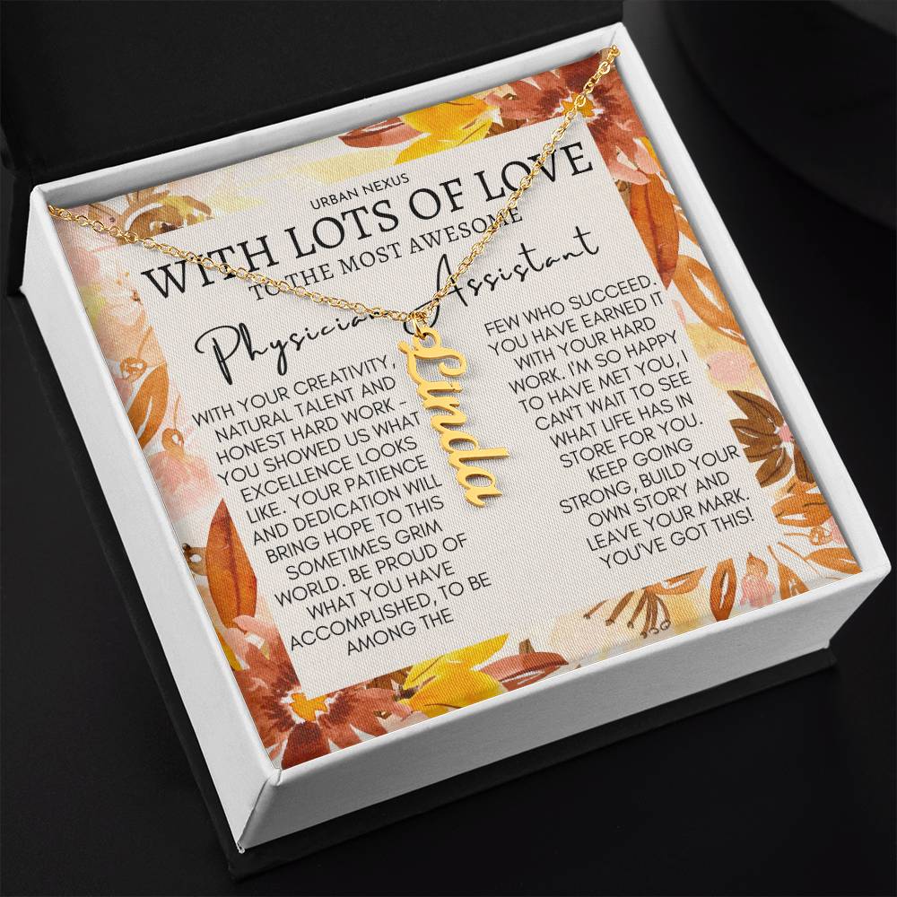 Dangle Name Necklace - Physician Assistant PA Medical Gift for Her AR18 - Urban Nexus Store