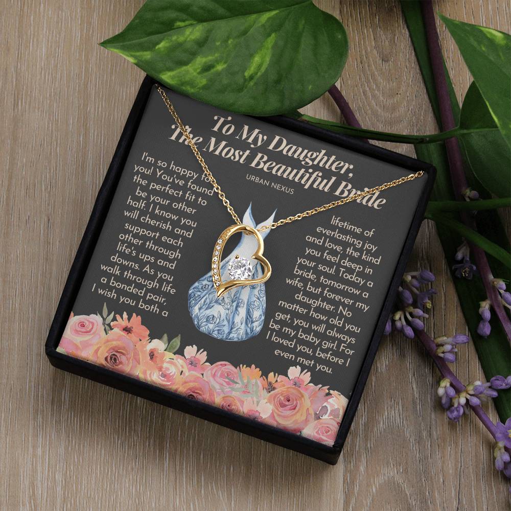 Heart Pendant Chain Necklace - Father to Daughter Wedding Gift AS1 - Urban Nexus Store