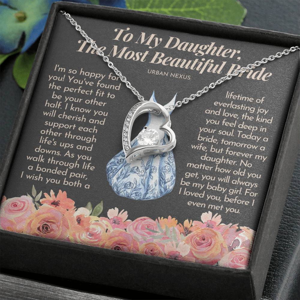 Heart Pendant Chain Necklace - Father to Daughter Wedding Gift AS1 - Urban Nexus Store