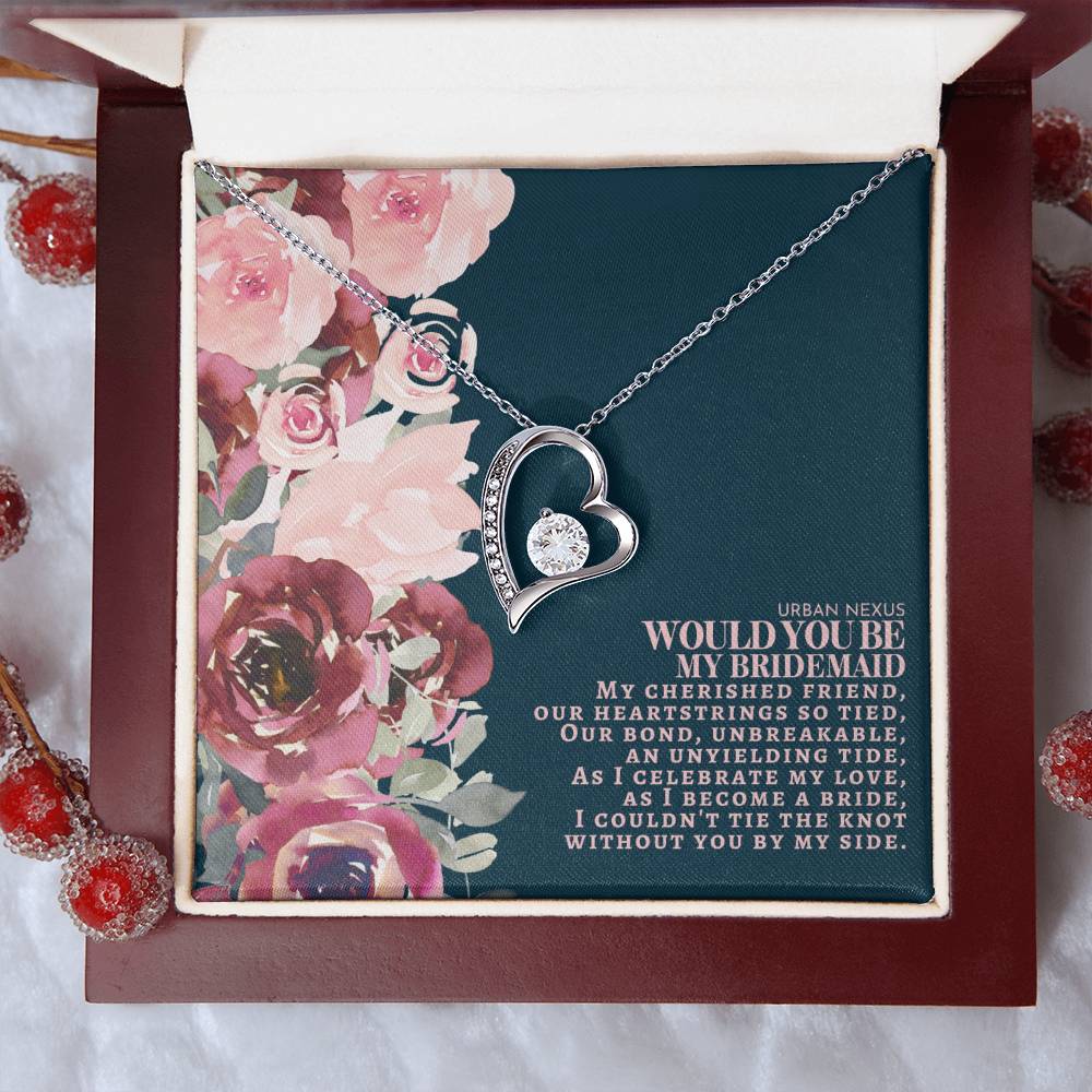 Heart Pendant Charm Necklace - Will You Be My Bridesmaid | Bridesmaid Gift Box Proposal AS10 - Urban Nexus Store