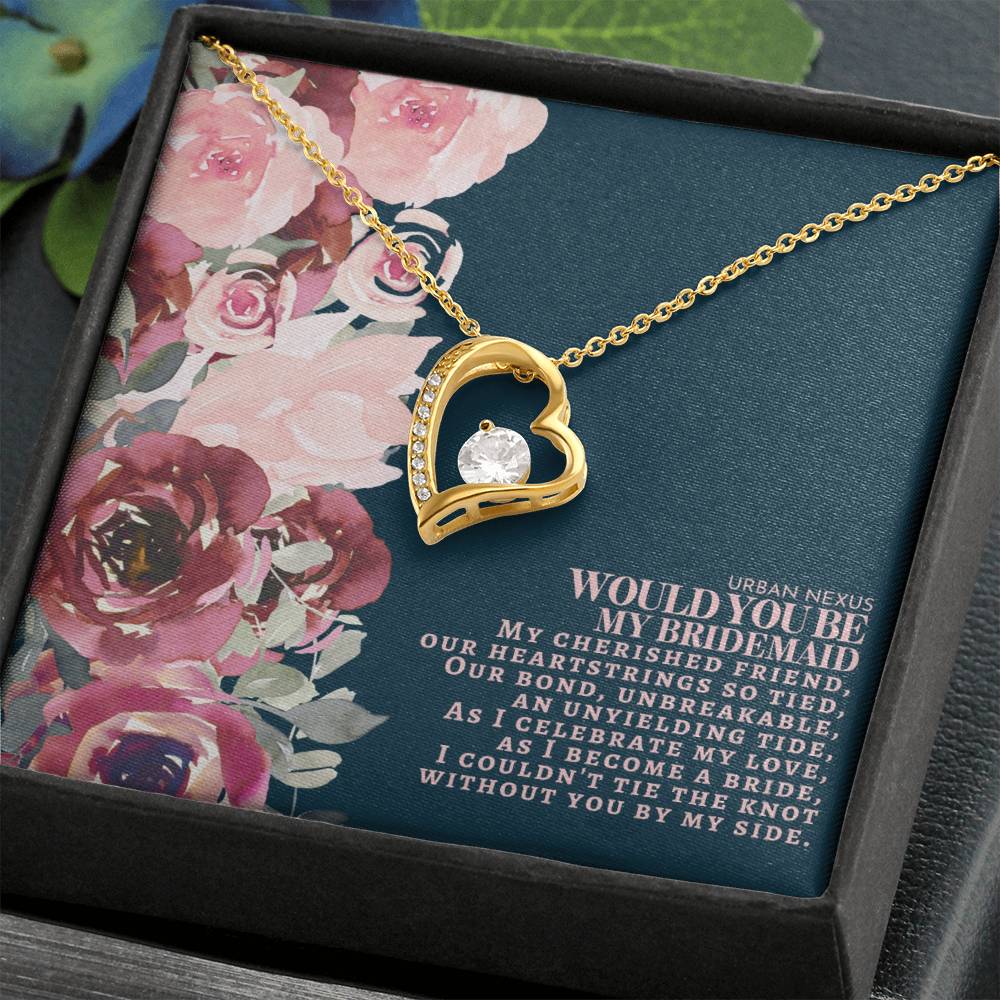 Heart Pendant Charm Necklace - Will You Be My Bridesmaid | Bridesmaid Gift Box Proposal AS10 - Urban Nexus Store