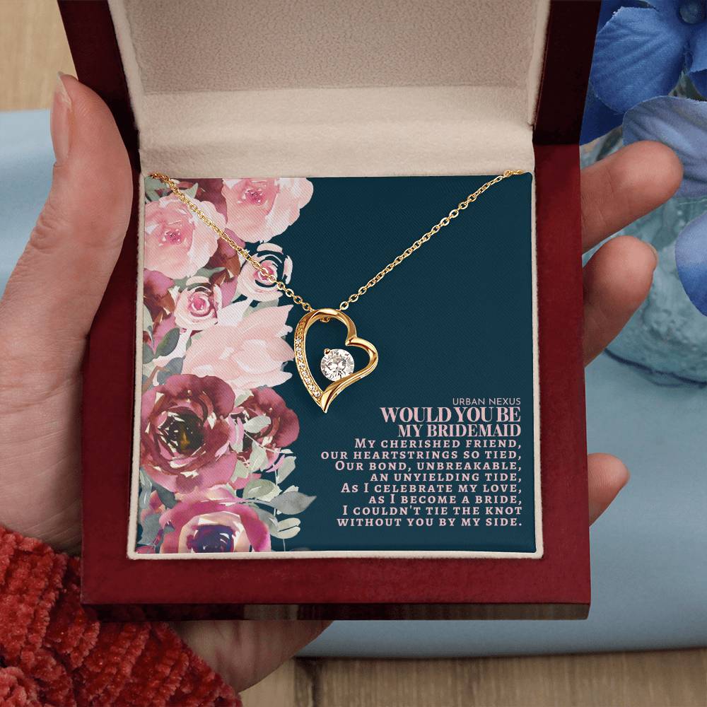Heart Pendant Charm Necklace - Will You Be My Bridesmaid | Bridesmaid Gift Box Proposal AS10 - Urban Nexus Store