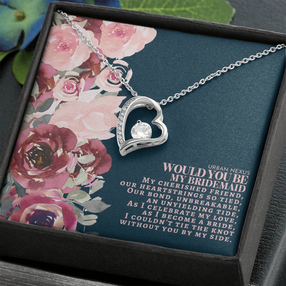 Heart Pendant Charm Necklace - Will You Be My Bridesmaid | Bridesmaid Gift Box Proposal AS10 - Urban Nexus Store
