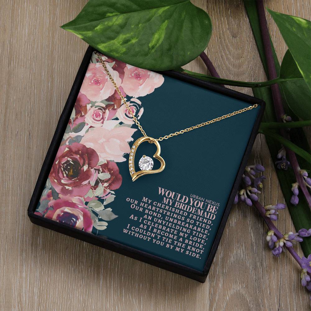 Heart Pendant Charm Necklace - Will You Be My Bridesmaid | Bridesmaid Gift Box Proposal AS10 - Urban Nexus Store