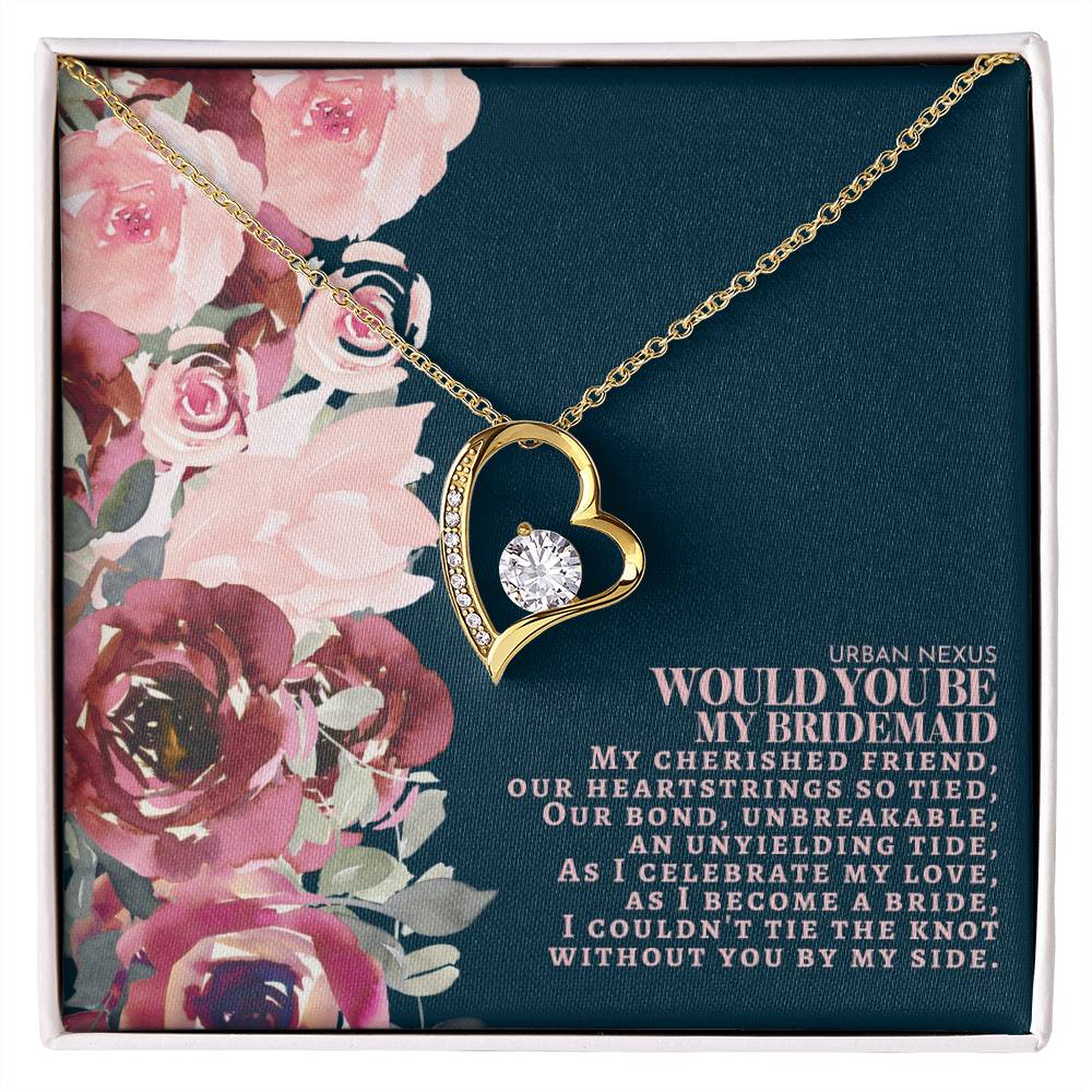 Heart Pendant Charm Necklace - Will You Be My Bridesmaid | Bridesmaid Gift Box Proposal AS10 - Urban Nexus Store