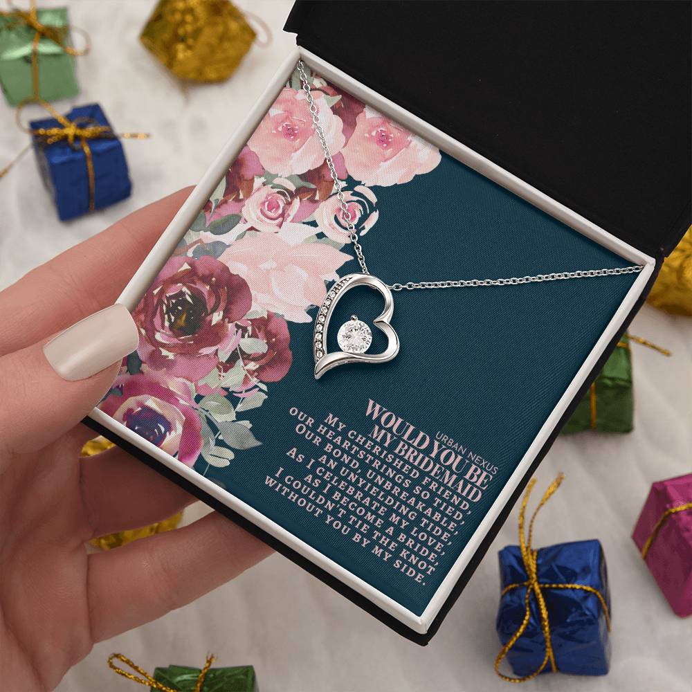 Heart Pendant Charm Necklace - Will You Be My Bridesmaid | Bridesmaid Gift Box Proposal AS10 - Urban Nexus Store