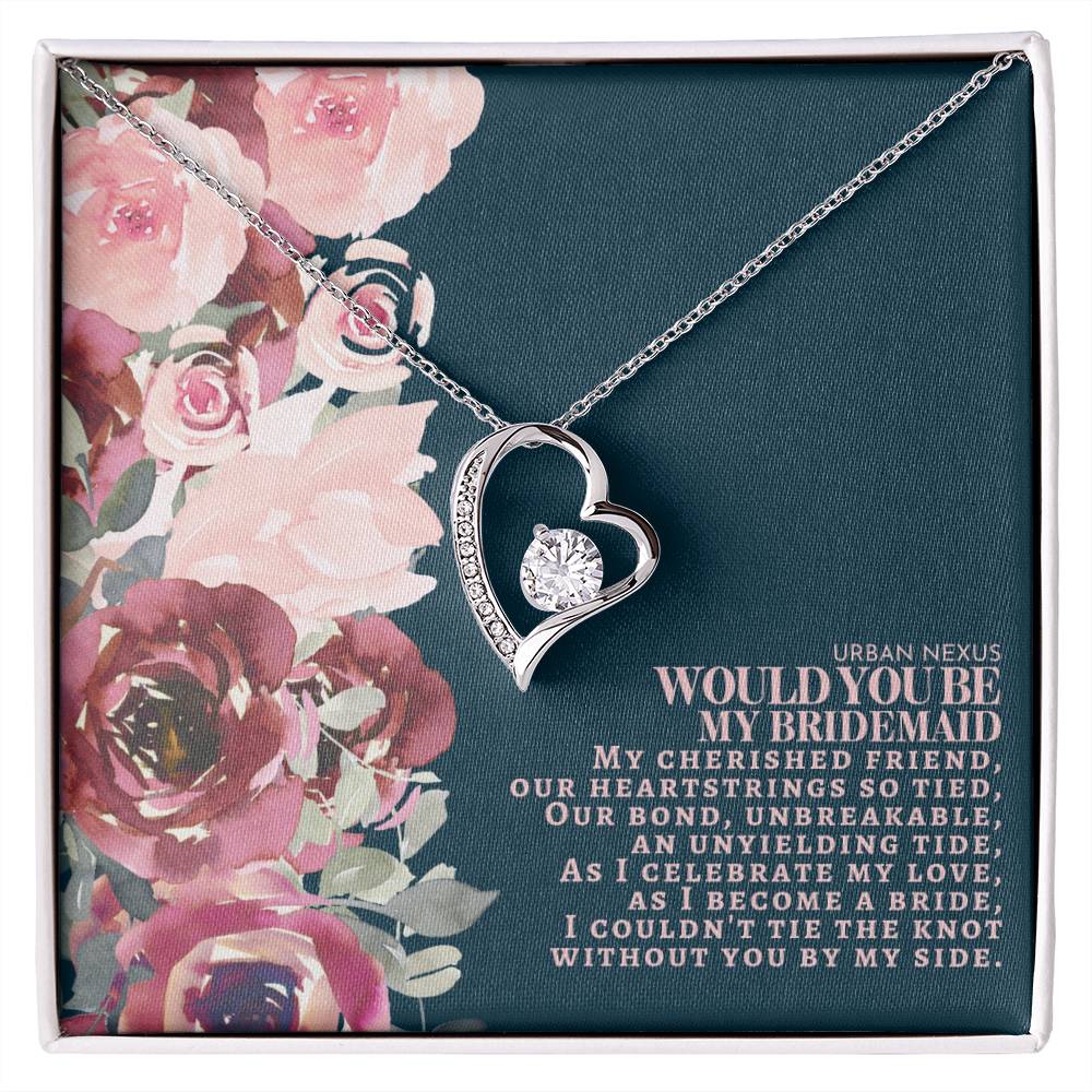 Heart Pendant Charm Necklace - Will You Be My Bridesmaid | Bridesmaid Gift Box Proposal AS10 - Urban Nexus Store