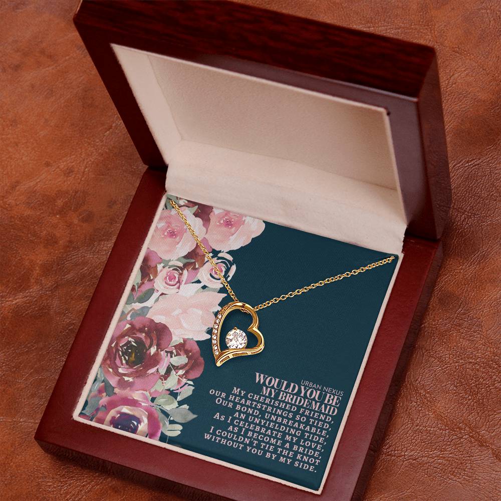 Heart Pendant Charm Necklace - Will You Be My Bridesmaid | Bridesmaid Gift Box Proposal AS10 - Urban Nexus Store
