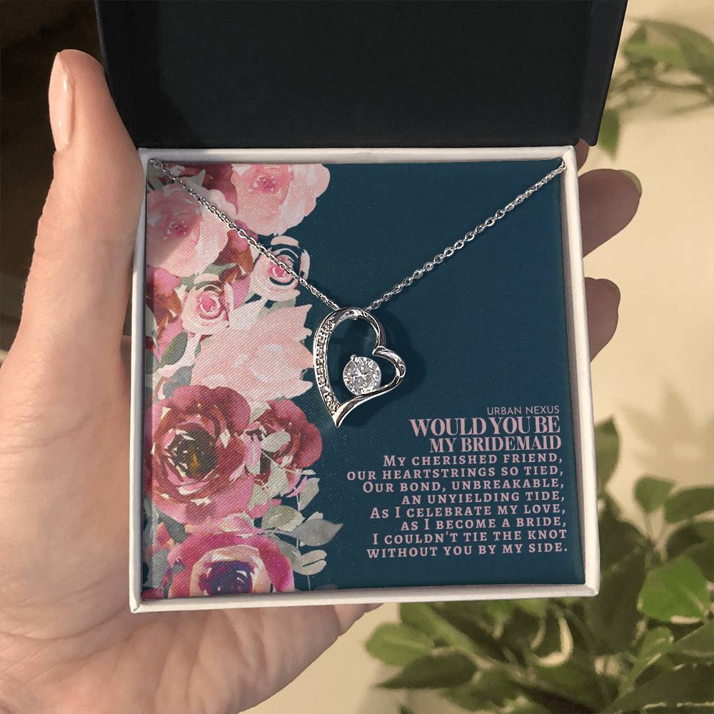 Heart Pendant Charm Necklace - Will You Be My Bridesmaid | Bridesmaid Gift Box Proposal AS10 - Urban Nexus Store