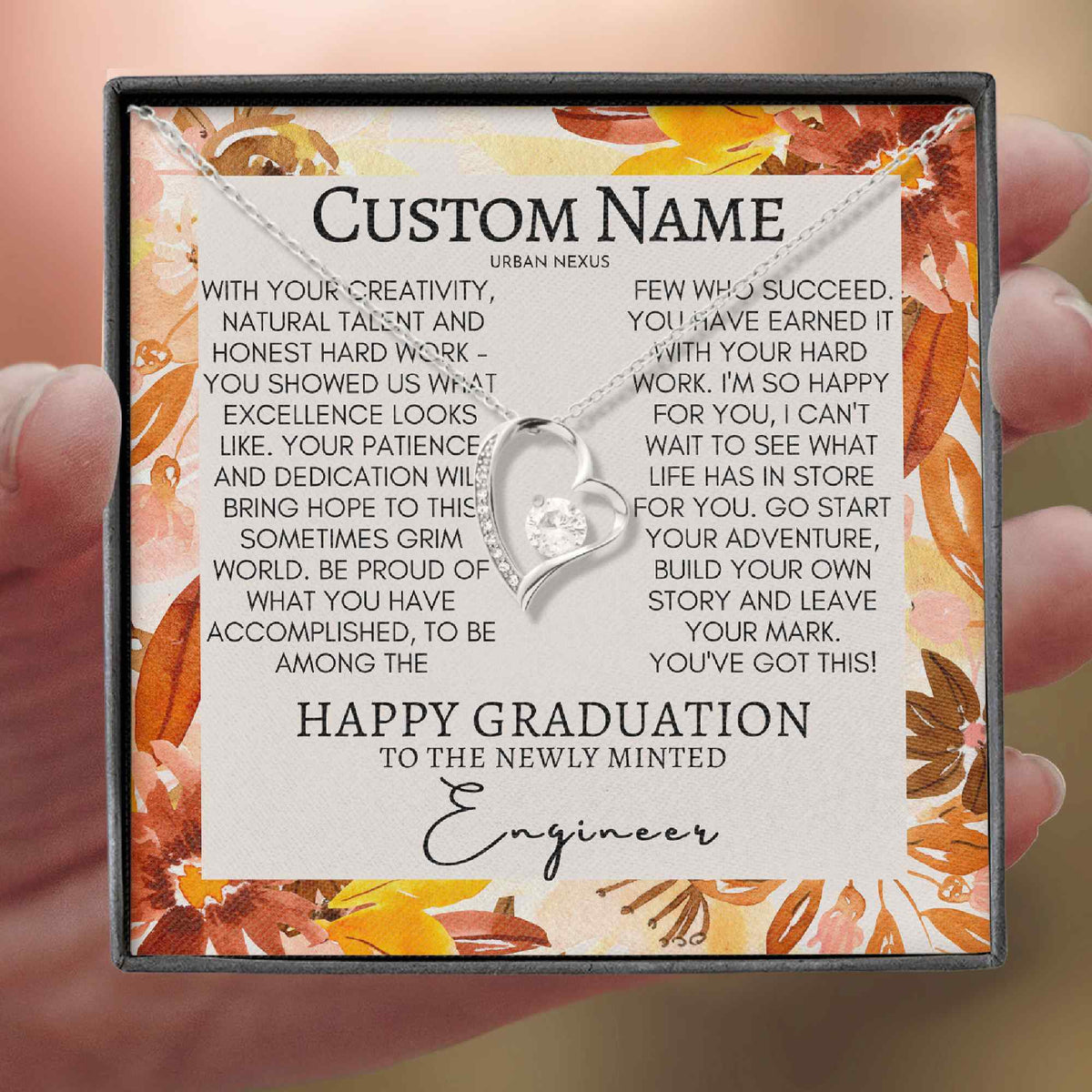 Heart Pendant Necklace - Daughter Graduation (GRH22) - Urban Nexus Store