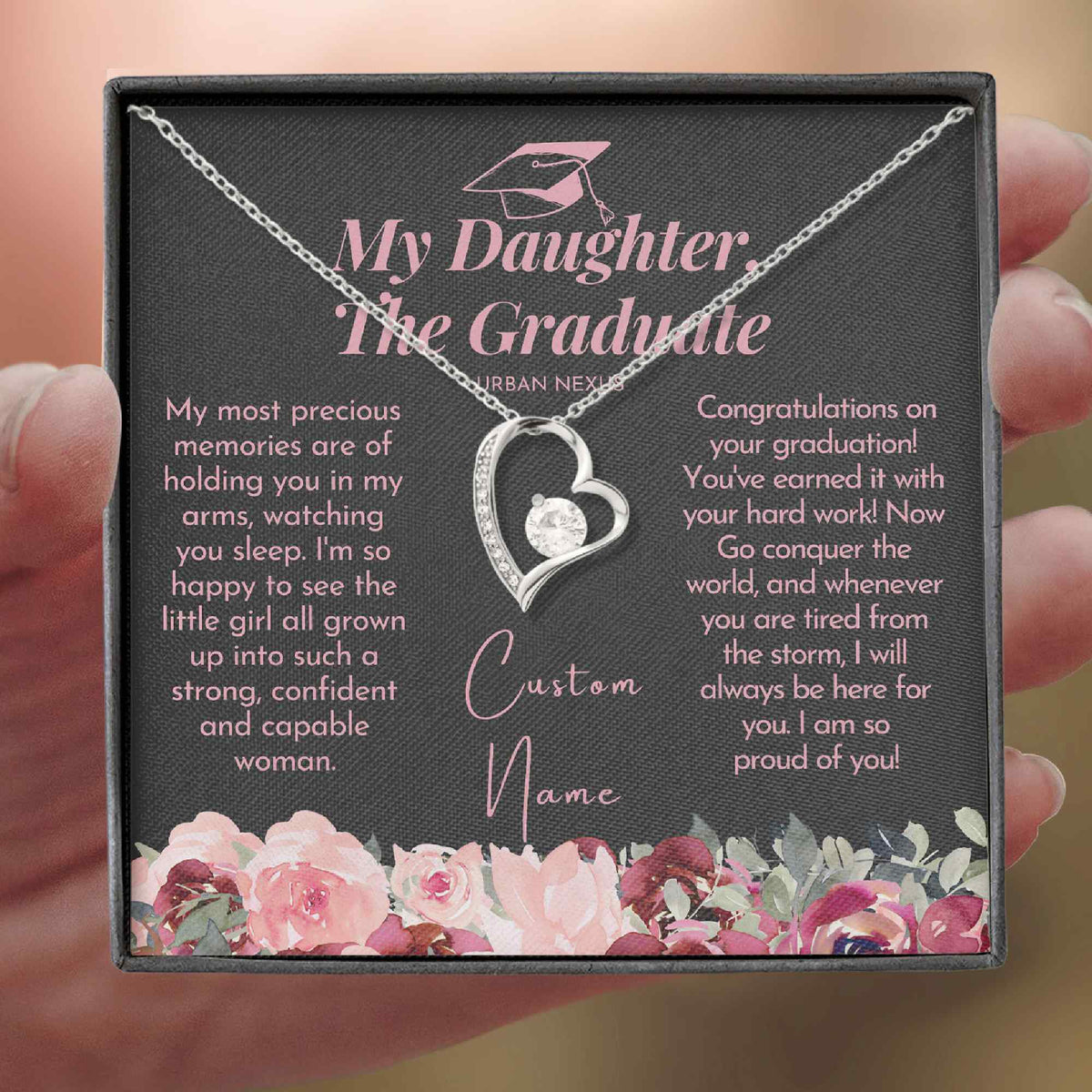 Heart Pendant Necklace - Daughter Graduation (GRH22) - Urban Nexus Store